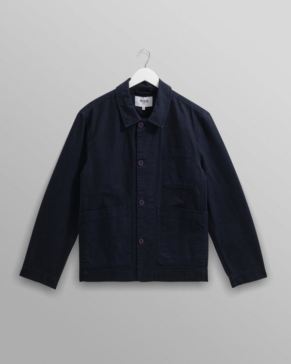 wax london men's Healey - Navy Organic Cotton Chore Jacket
