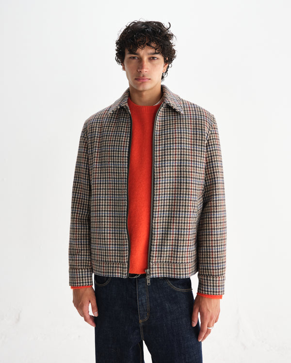 wax london men's Heath - Natural Houndstooth Check Jacket