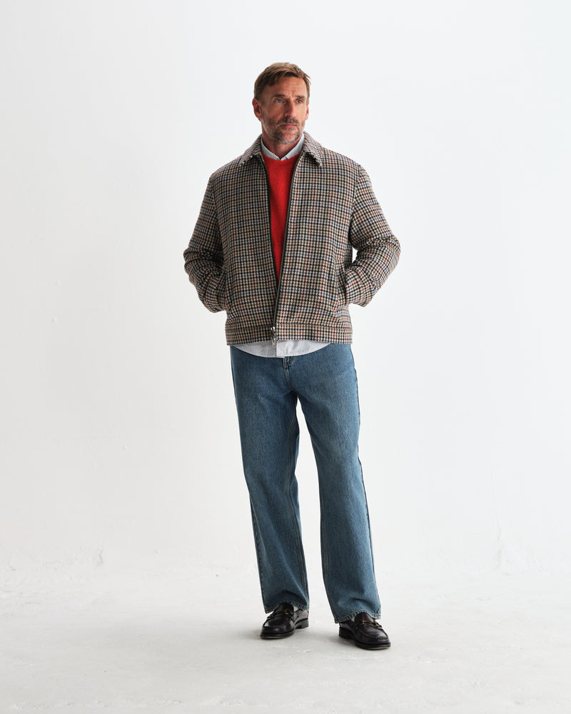wax london men's Heath - Natural Houndstooth Check Jacket