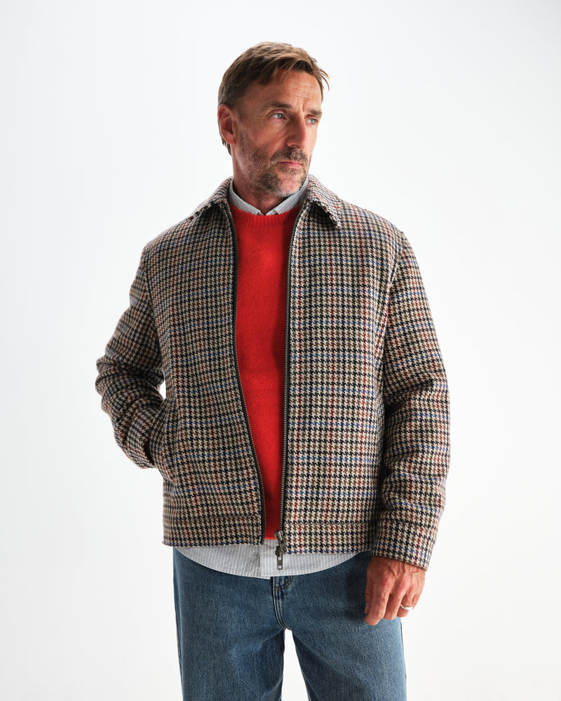 wax london men's Heath - Natural Houndstooth Check Jacket