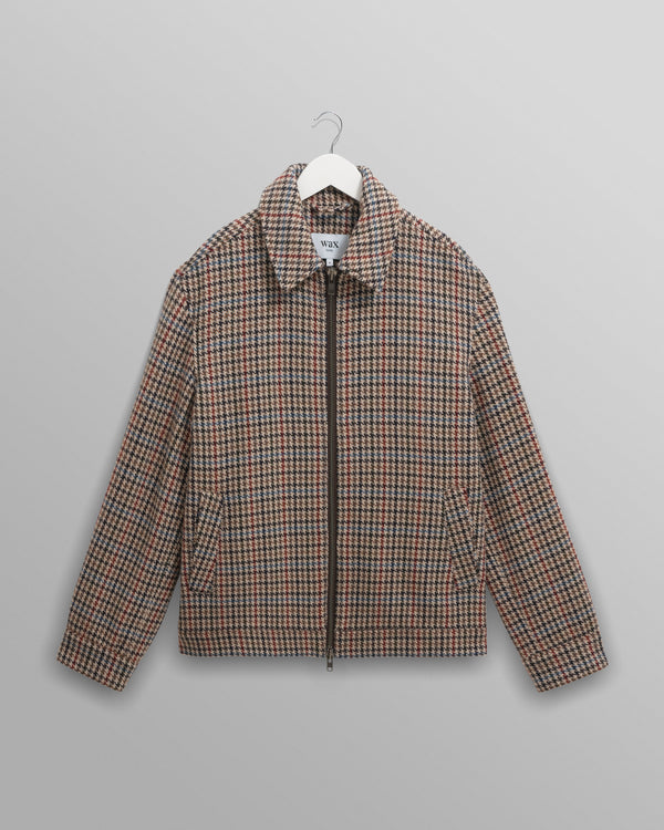 wax london men's Heath - Natural Houndstooth Check Jacket