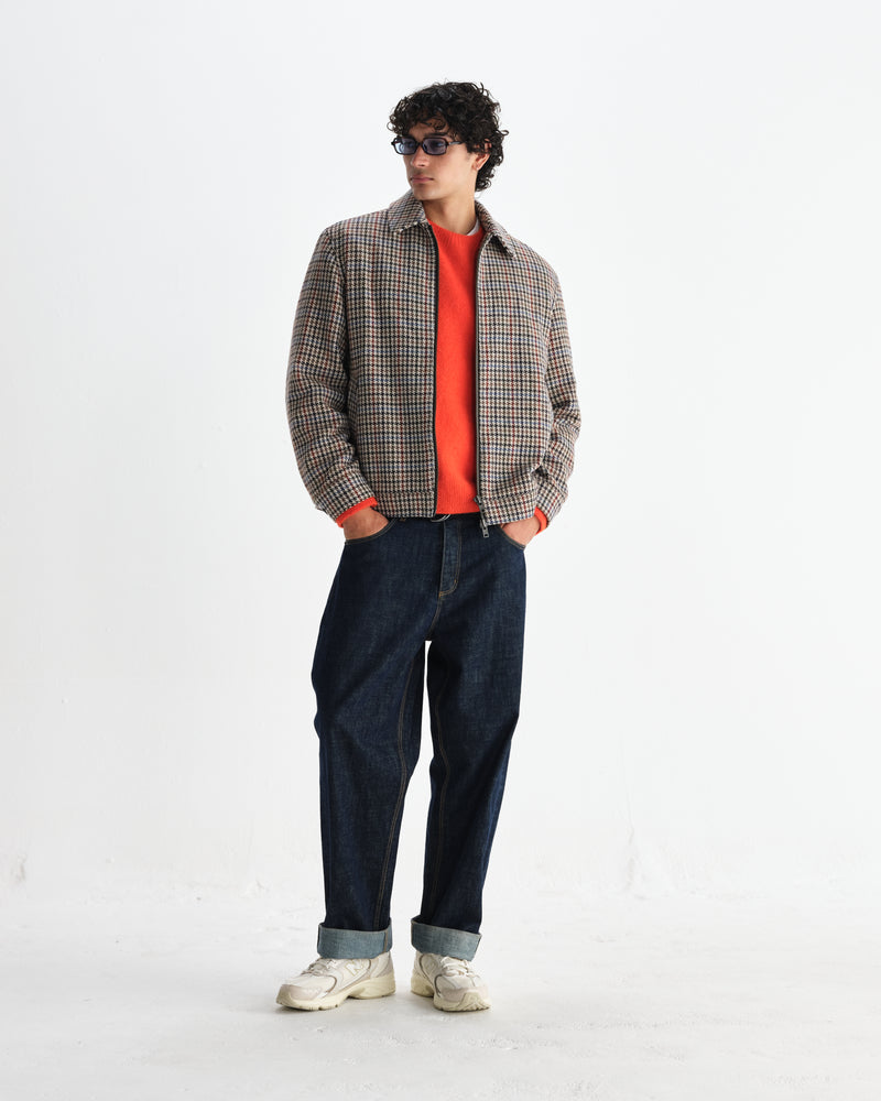 Men's Natural Houndstooth-Check Italian Wool Jacket | Wax London
