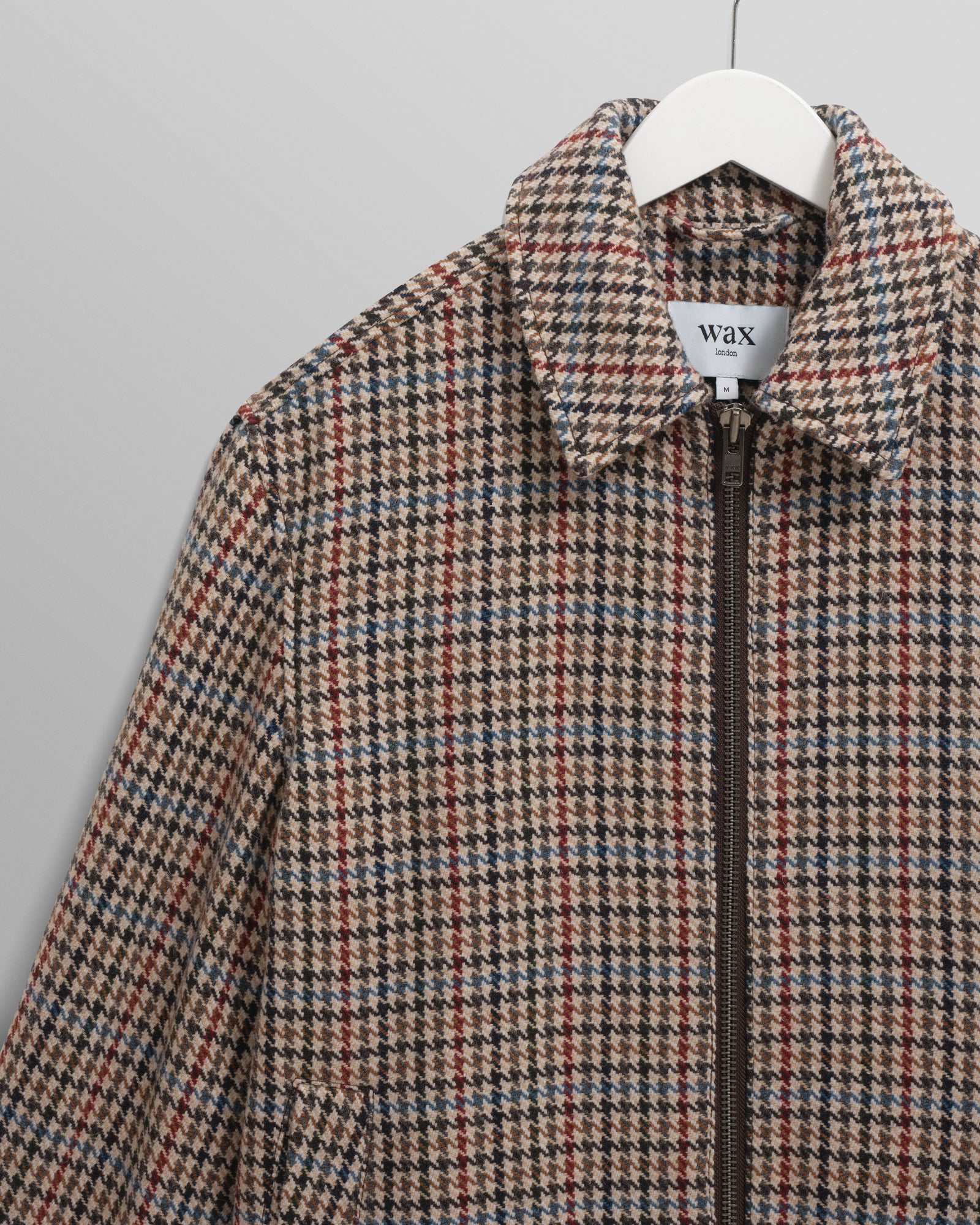 Men's Natural Houndstooth-Check Italian Wool Jacket | Wax London