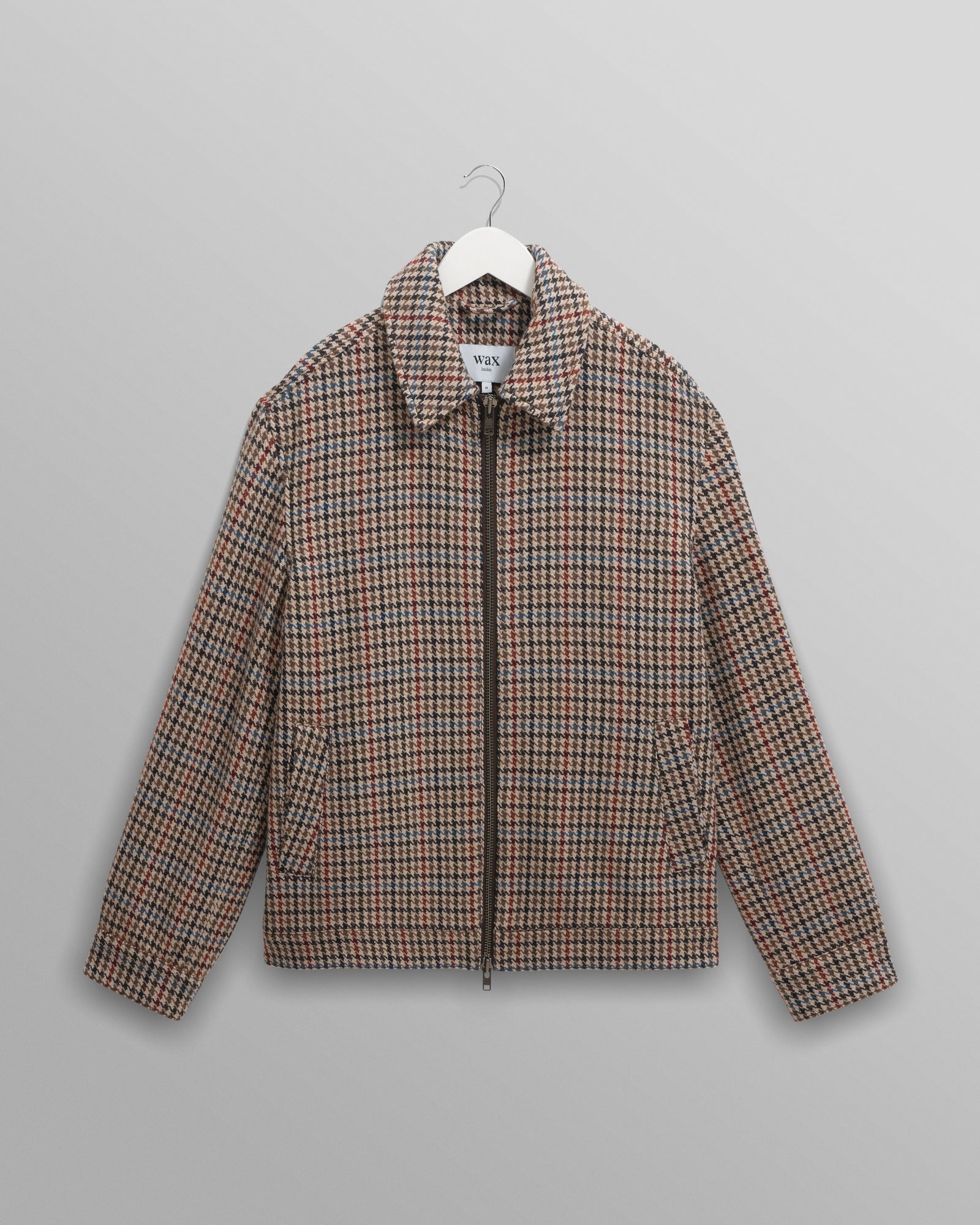Men's Natural Houndstooth-Check Italian Wool Jacket | Wax London
