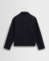 wax london men's Holland - Dark Navy Wool Blend Stripe Jacket