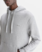 wax london men's Hoxton - Heather Grey Brushed Organic Cotton Hoodie