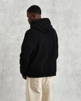 men's wax london HOXTON HOODIE BRUSHED SWEAT BLACK