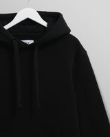 men's wax london HOXTON HOODIE BRUSHED SWEAT BLACK