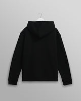 men's wax london HOXTON HOODIE BRUSHED SWEAT BLACK
