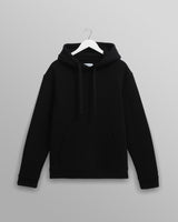men's wax london HOXTON HOODIE BRUSHED SWEAT BLACK