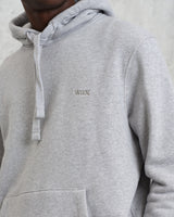 men's wax london HOXTON HOODIE BRUSHED SWEAT HEATHER GREY MARL
