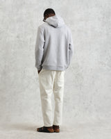 men's wax london HOXTON HOODIE BRUSHED SWEAT HEATHER GREY MARL