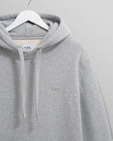 men's wax london HOXTON HOODIE BRUSHED SWEAT HEATHER GREY MARL