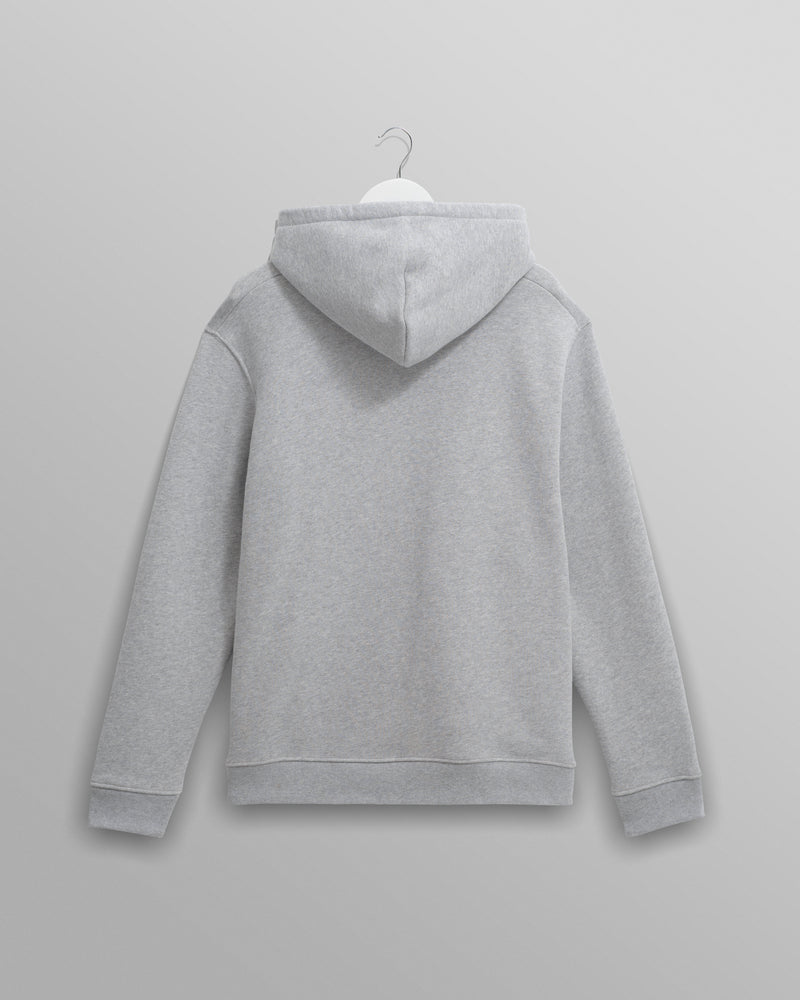 men's wax london HOXTON HOODIE BRUSHED SWEAT HEATHER GREY MARL