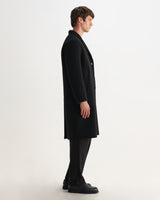 wax london men's Hugo - Black Double Face Wool Coat