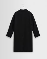 wax london men's Hugo - Black Double Face Wool Coat