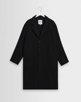 wax london men's Hugo - Black Double Face Wool Coat