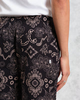 wax london Hutton Lounge Trousers Black/Beige Floral Paisley