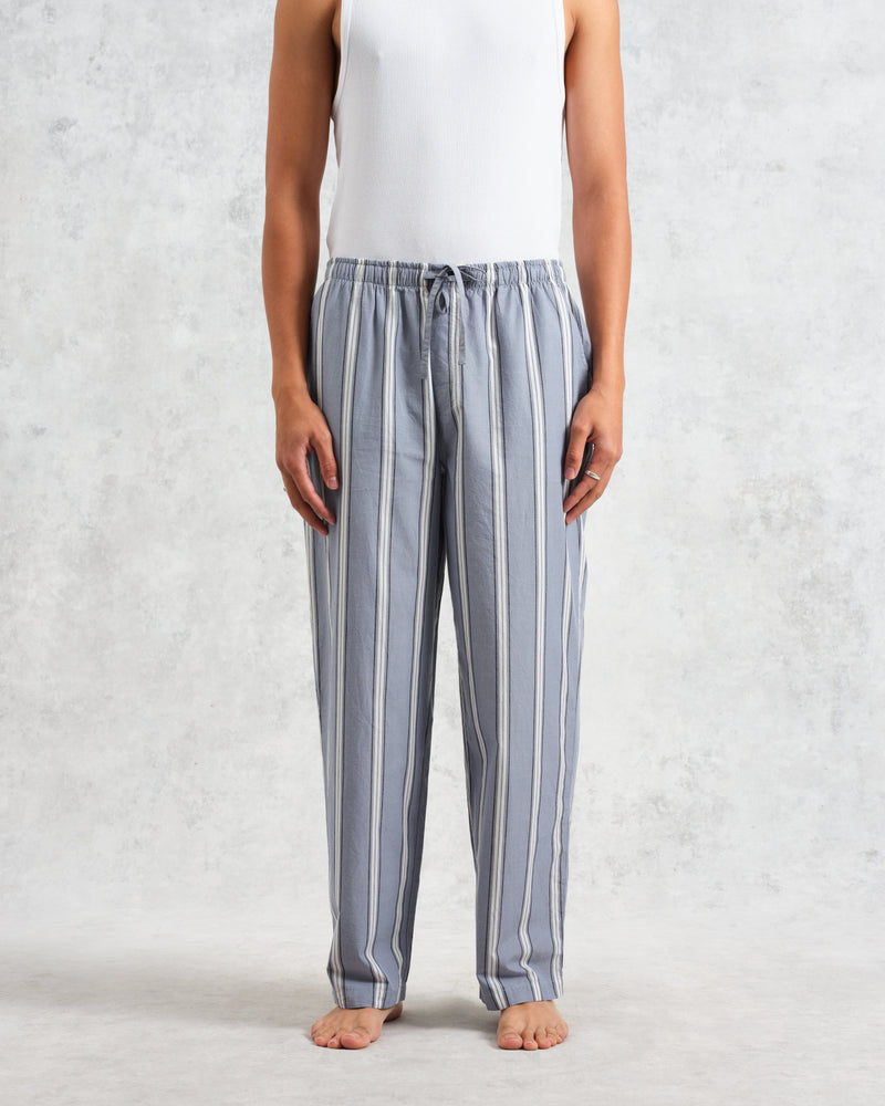 wax london Hutton Lounge Trousers Blue/Ecru Oxford Space Stripe