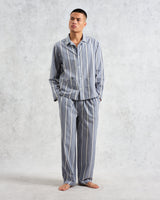 wax london Hutton Lounge Trousers Blue/Ecru Oxford Space Stripe