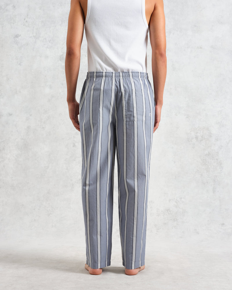 wax london Hutton Lounge Trousers Blue/Ecru Oxford Space Stripe