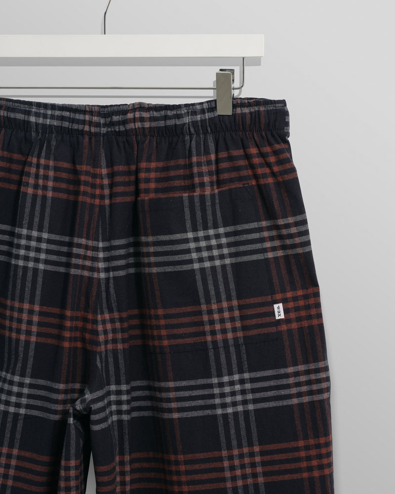 wax london Hutton Lounge Trousers Navy/Orange Flannel Check