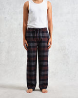 wax london Hutton Lounge Trousers Navy/Orange Flannel Check