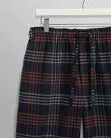 wax london Hutton Lounge Trousers Navy/Orange Flannel Check