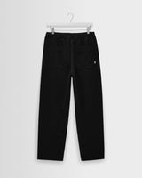 wax london men's Hyde - Black Organic Cotton Twill Straight Fit Trousers