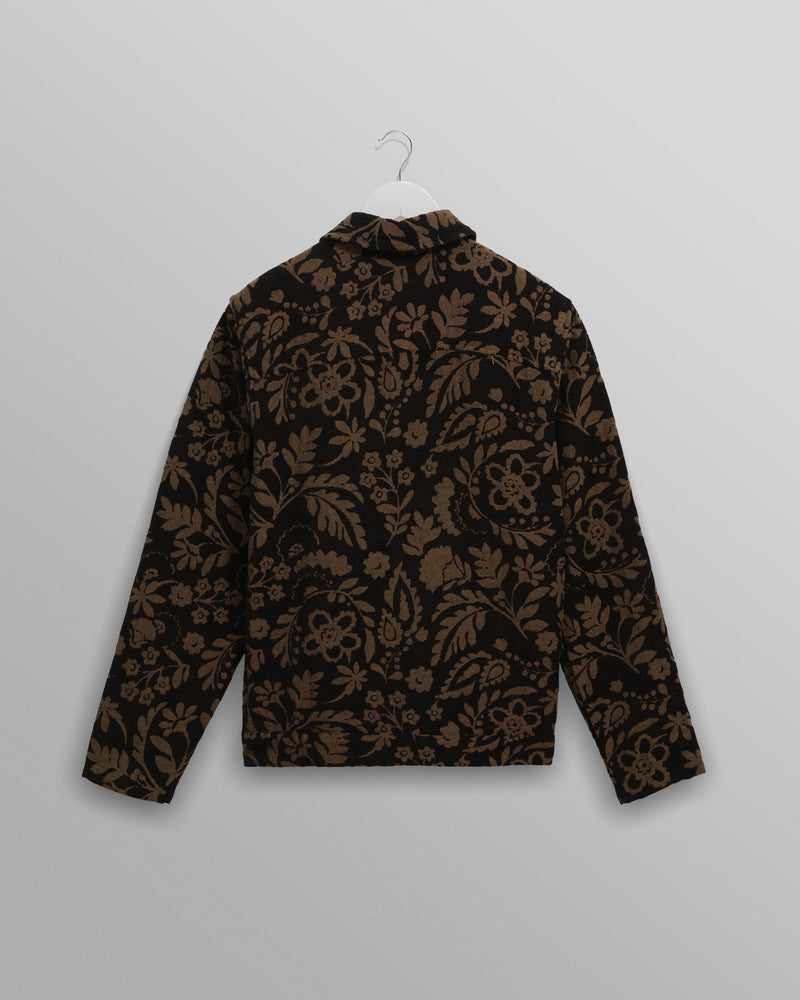 wax london men's Iggy - Black And Khaki Chenille Jacquard Jacket