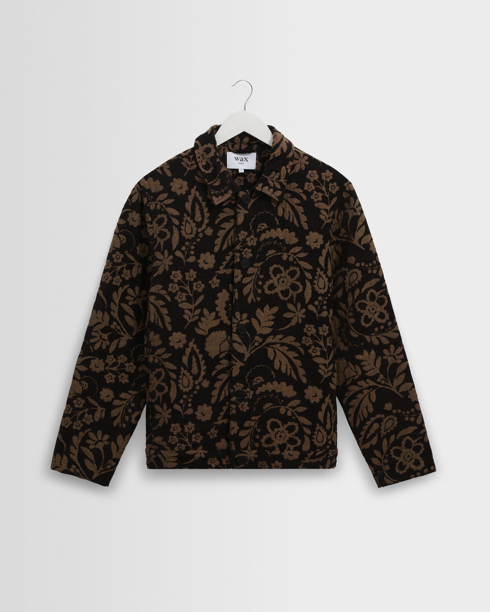 Men's Black And Khaki Chenille Jacquard Jacket | Wax London