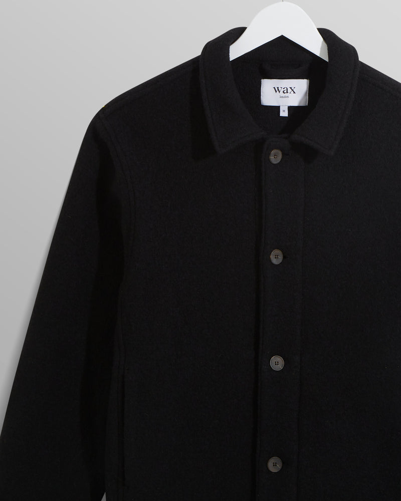 wax london Iggy - Black Knitted Wool Jacket