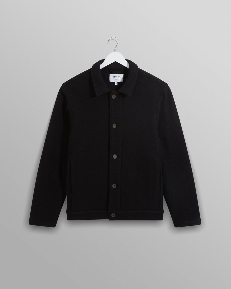 wax london Iggy - Black Knitted Wool Jacket