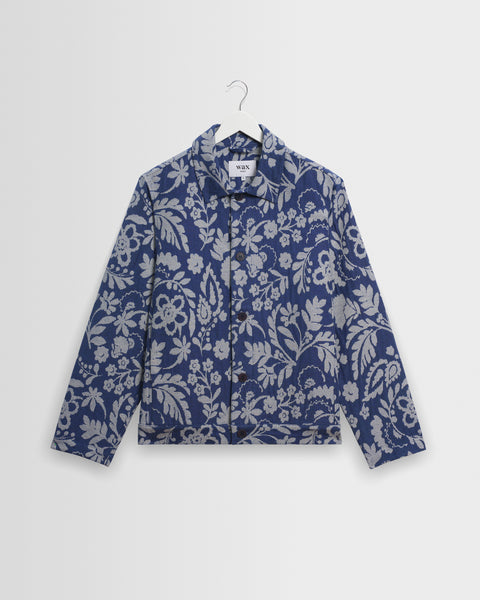 Iggy - Blue And Ecru Floral Jacquard Jacket