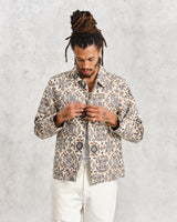 wax london Iggy Jacket Beige Mosaic Jacquard