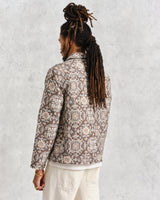 wax london Iggy Jacket Beige/Blue Mosaic Jacquard