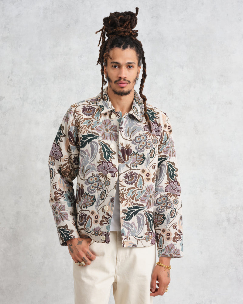 wax london Iggy Jacket Ecru/Multi Botanical Jacquard