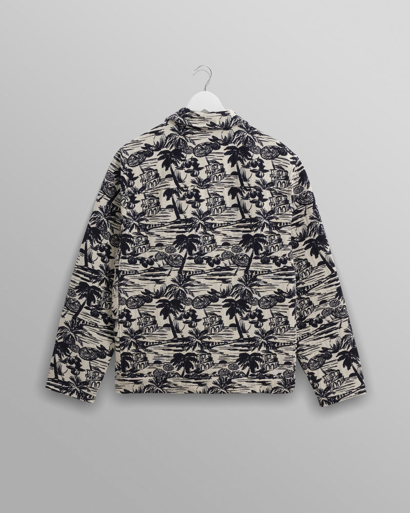 wax london Iggy - Navy And Ecru Beach Jacquard Jacket