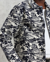 wax london Iggy - Navy And Ecru Beach Jacquard Jacket
