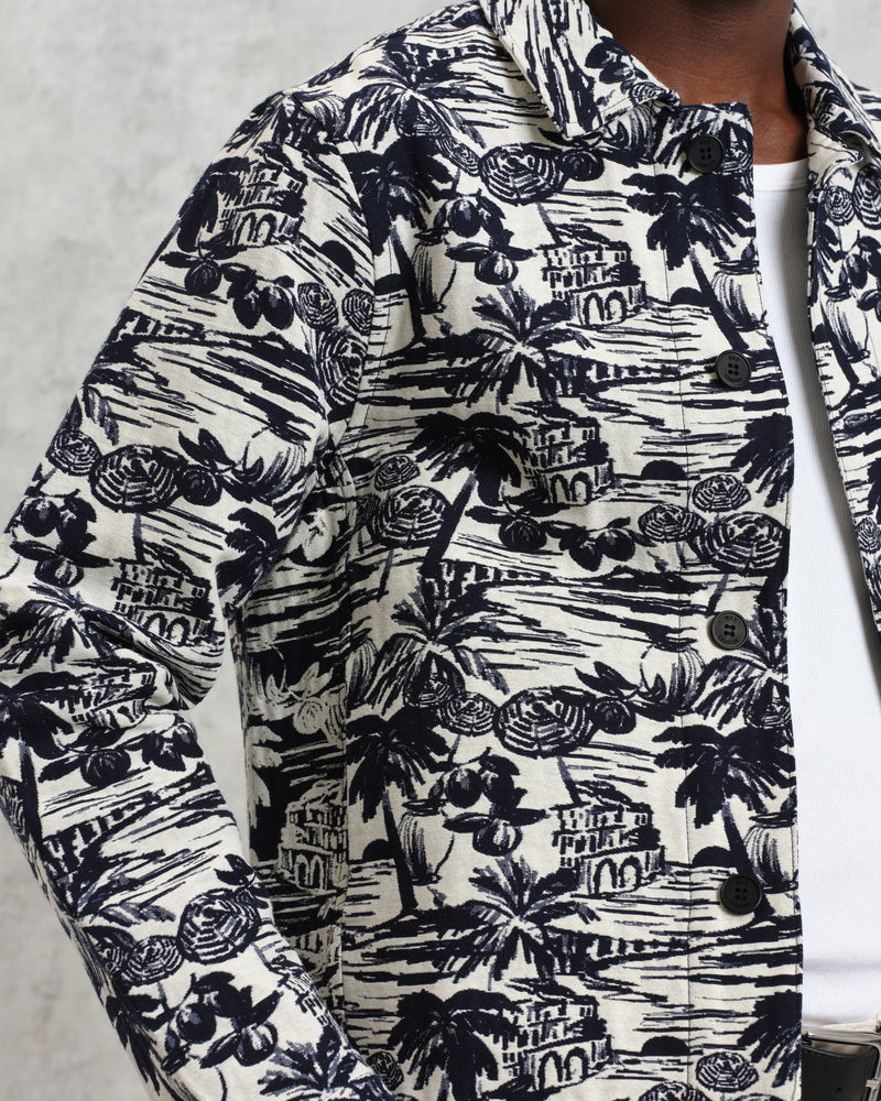 wax london Iggy - Navy And Ecru Beach Jacquard Jacket