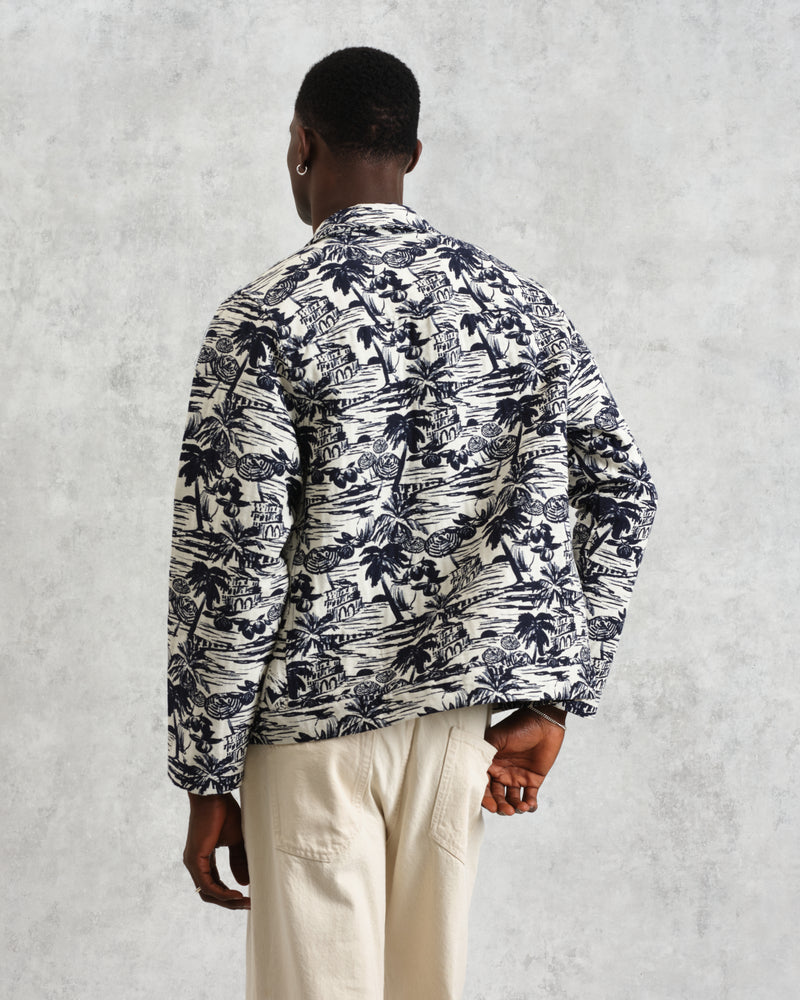 wax london Iggy - Navy And Ecru Beach Jacquard Jacket