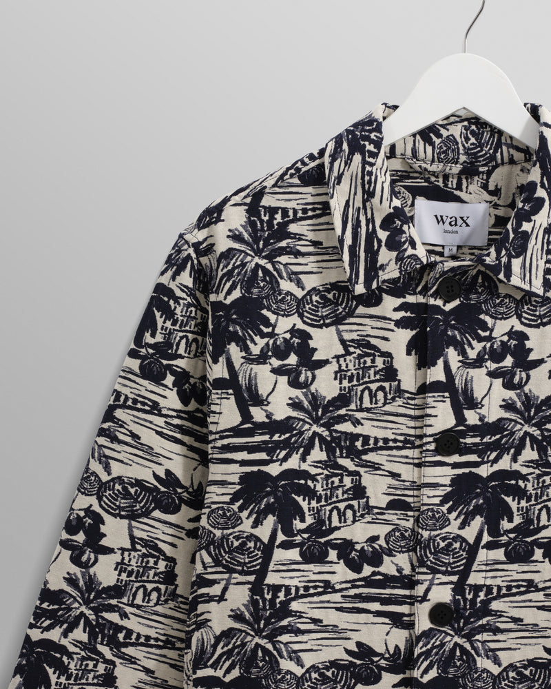 wax london Iggy - Navy And Ecru Beach Jacquard Jacket