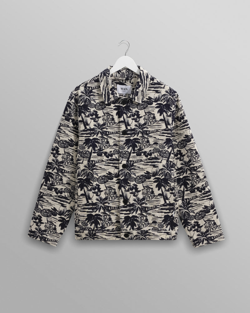 wax london Iggy - Navy And Ecru Beach Jacquard Jacket