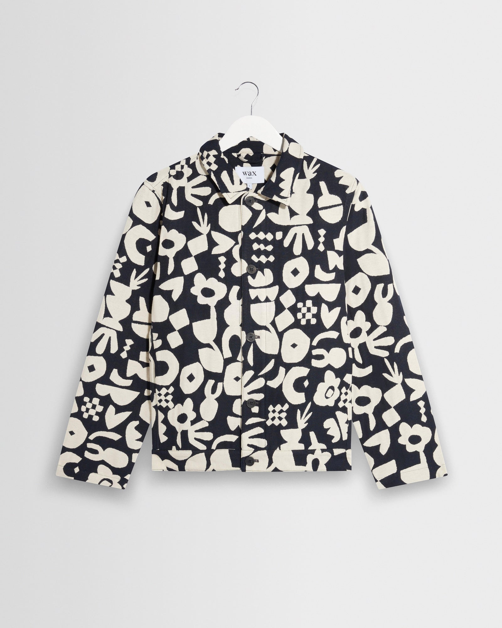 Men's Navy And Ecru Spin Jacquard Jacket | Wax London