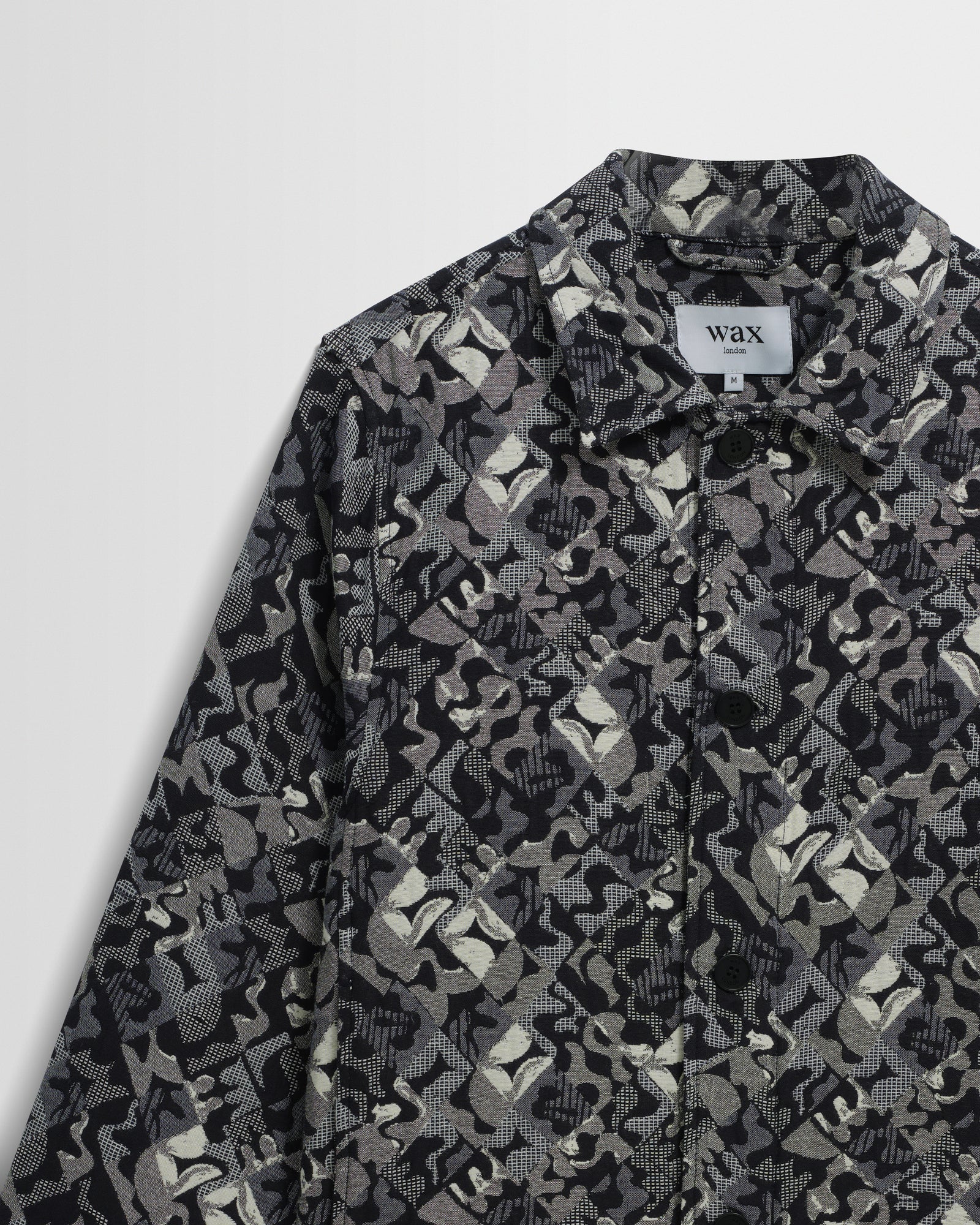 Men's Navy And Ecru Tile Jacquard Jacket | Wax London