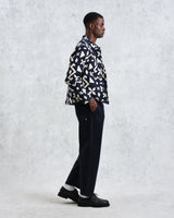 wax london Iggy - Navy Geometric Jacquard Jacket