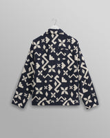 wax london Iggy - Navy Geometric Jacquard Jacket