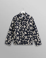 wax london Iggy - Navy Geometric Jacquard Jacket