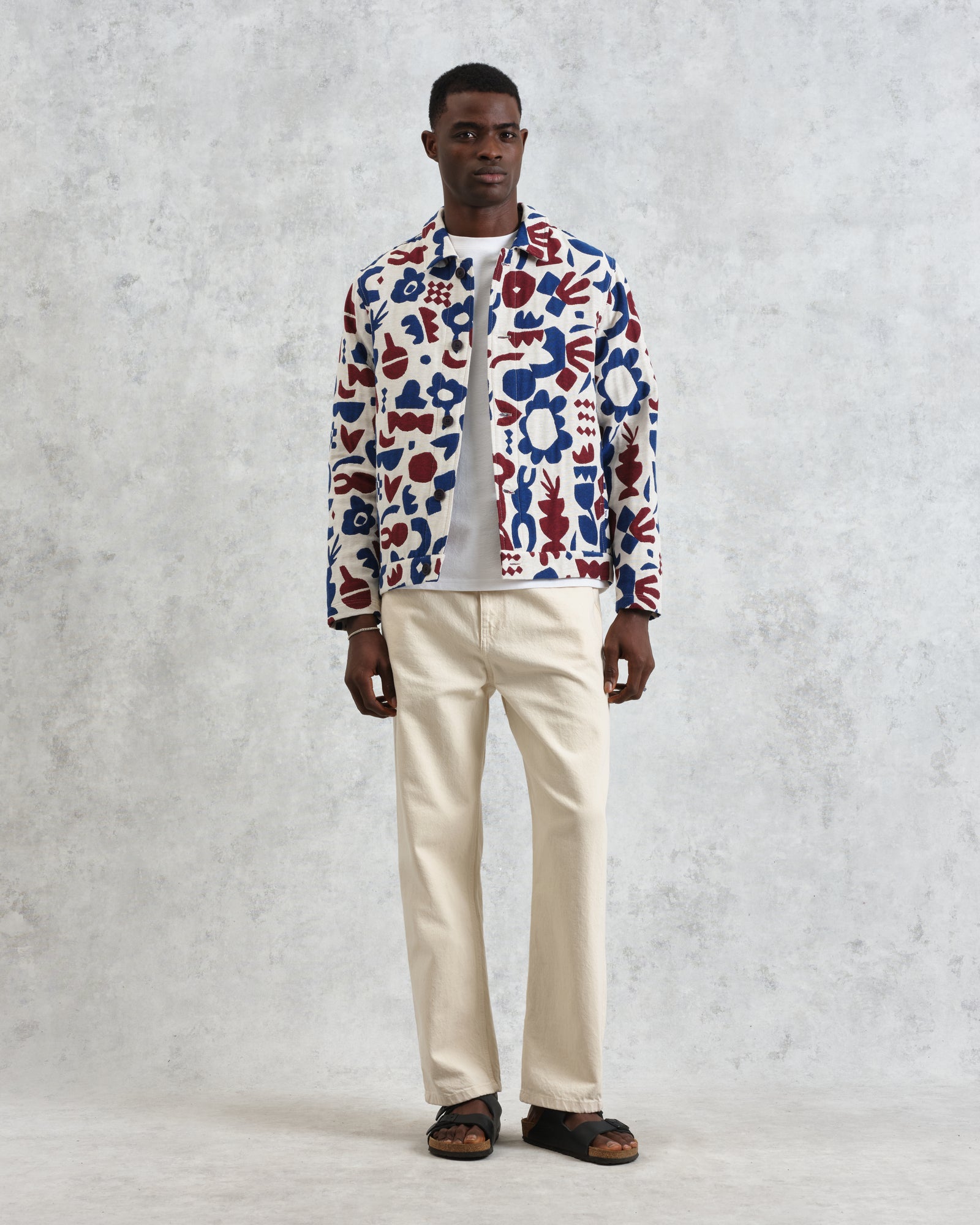 Men's Red And Blue Spin Jacquard Jacket | Wax London