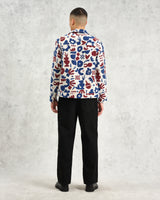 wax london Iggy - Red And Blue Spin Jacquard Jacket